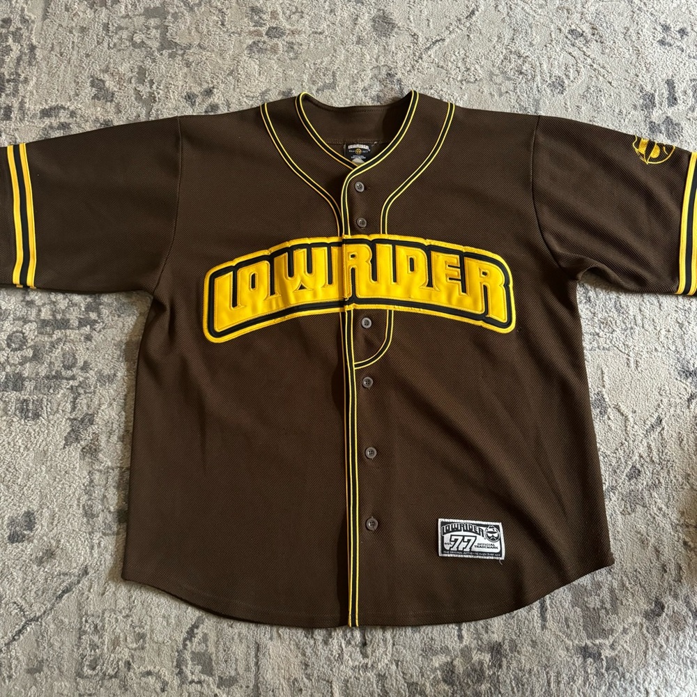 Lowrider Brown & Yellow Baseball Jersey - Classic Team Style